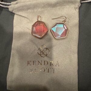 Kendra Scott Vanessa Earrings Gold/Dichroic Glass NWT